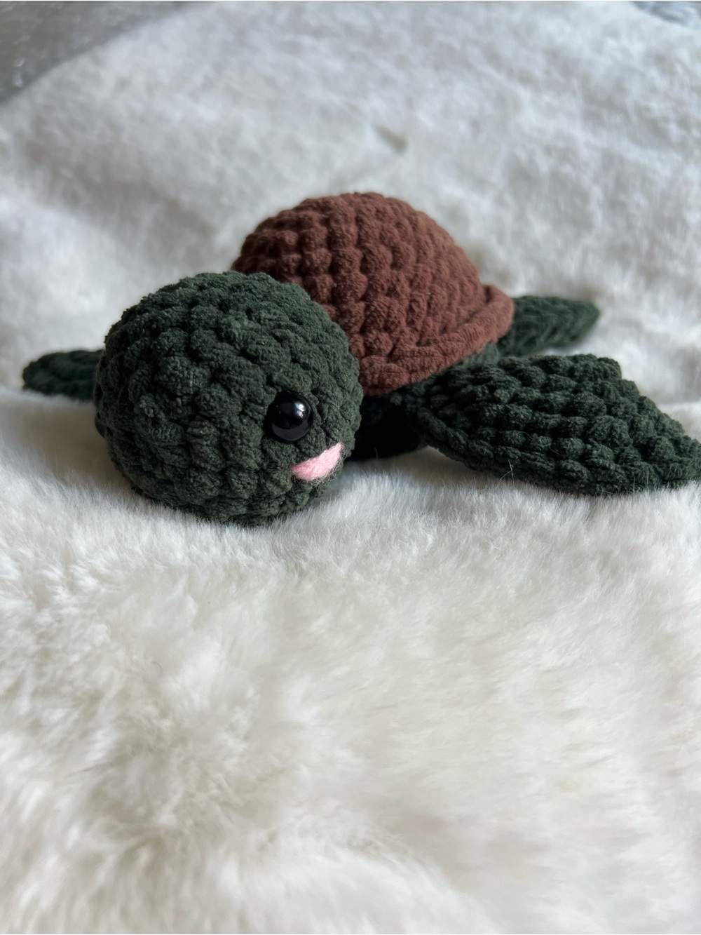 Handmade Crochet Sea Turtle Plush | Amigurumi Turtle Stuffed Animal 7”